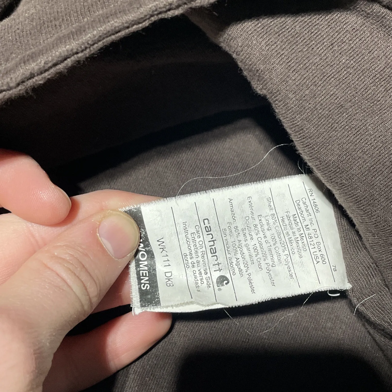 Carhartt Women's WK111 Sherpa Lined Collar Full Zip Jacket Brown SZ Large VTG - Image 9