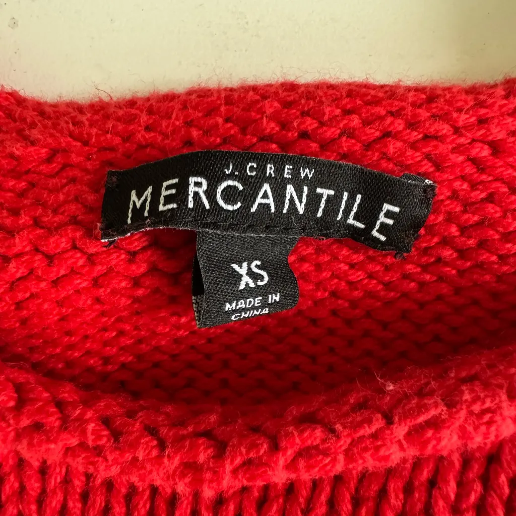 J. Crew Mercantile Red Cotton Rollneck Sweater Size XS Classic Preppy Holiday - Image 4