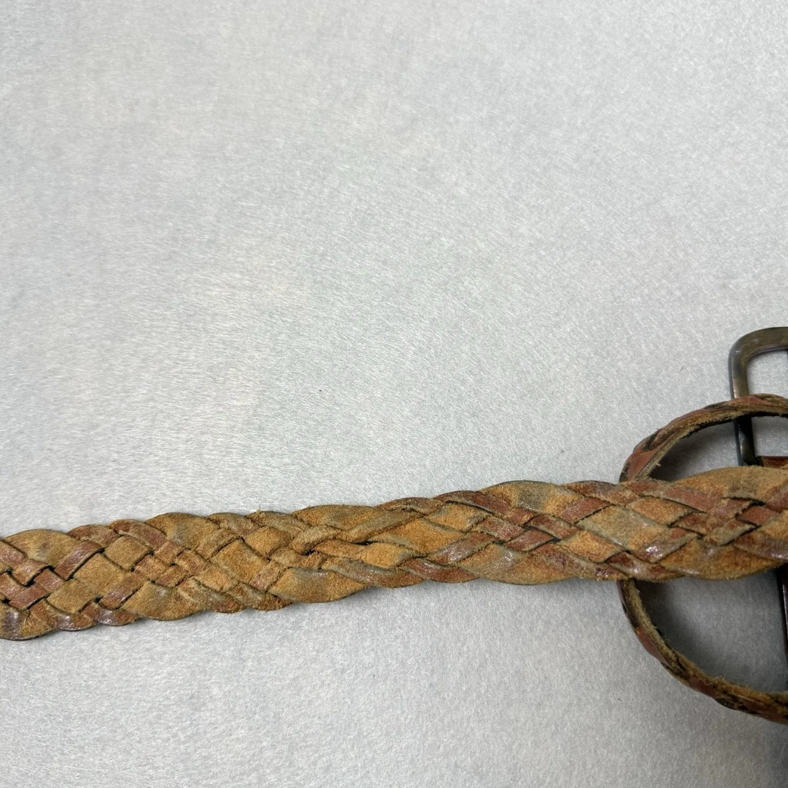 Abercrombie And Fitch Genuine Learher Brown Braided Belt Belt Womens Size 36 - Image 5