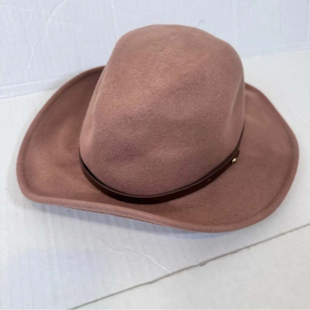 Free People Brown Wool Wide Brim Hat Boho OS Fall Casual - Image 10