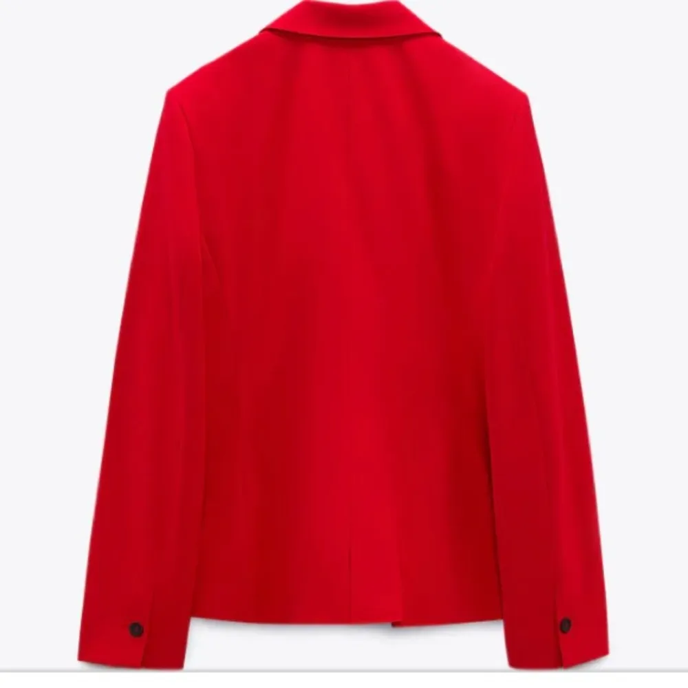 Zara Linen Blend Red Oversized Boyfriend Jacket Blazer M - Image 7