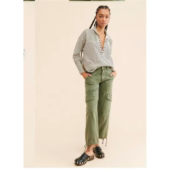 Pilcro by Anthropologie Spliced‎ Henley Top • Neutral • XS - Image 2