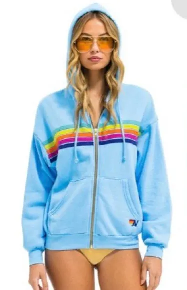 Aviator Nation 5 Stripe Relaxed Hoodie size small - Image 1