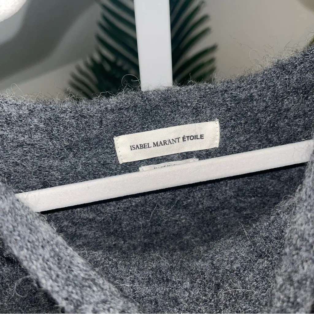 Isabel Marant Cap Sleeve Grey Wool Alpaca‎ Midi Dress 36 - Image 3