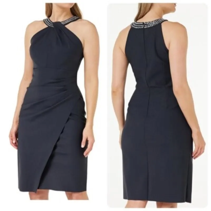 Alex Evenings‎ Women's Short Sheath Slimming Stretch Halter Neck Dress NWT 10 - Image 2