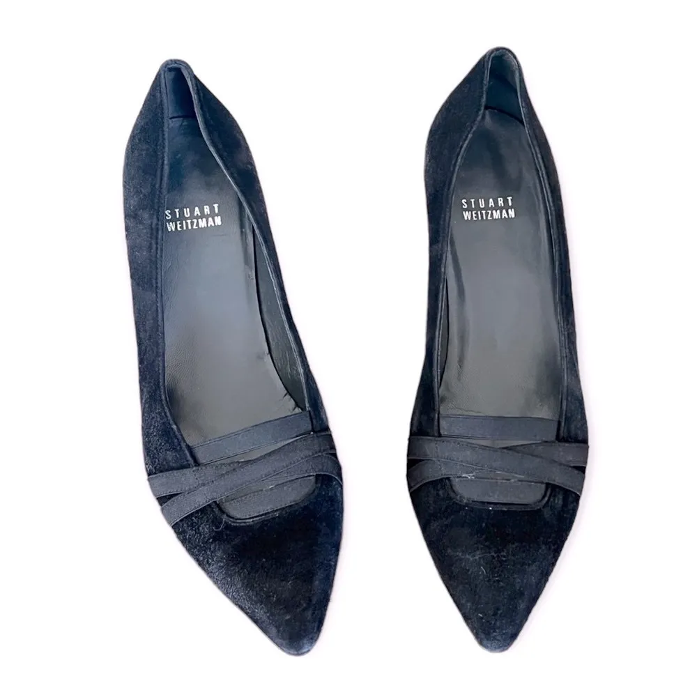 STUART WEITZMAN Black Suede Heels Size 9 - Image 3
