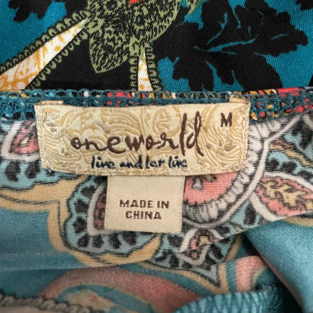 Women's Embellished Multicolor Maxi Dress Boho Dark Paisley Sz Medium - Image 8