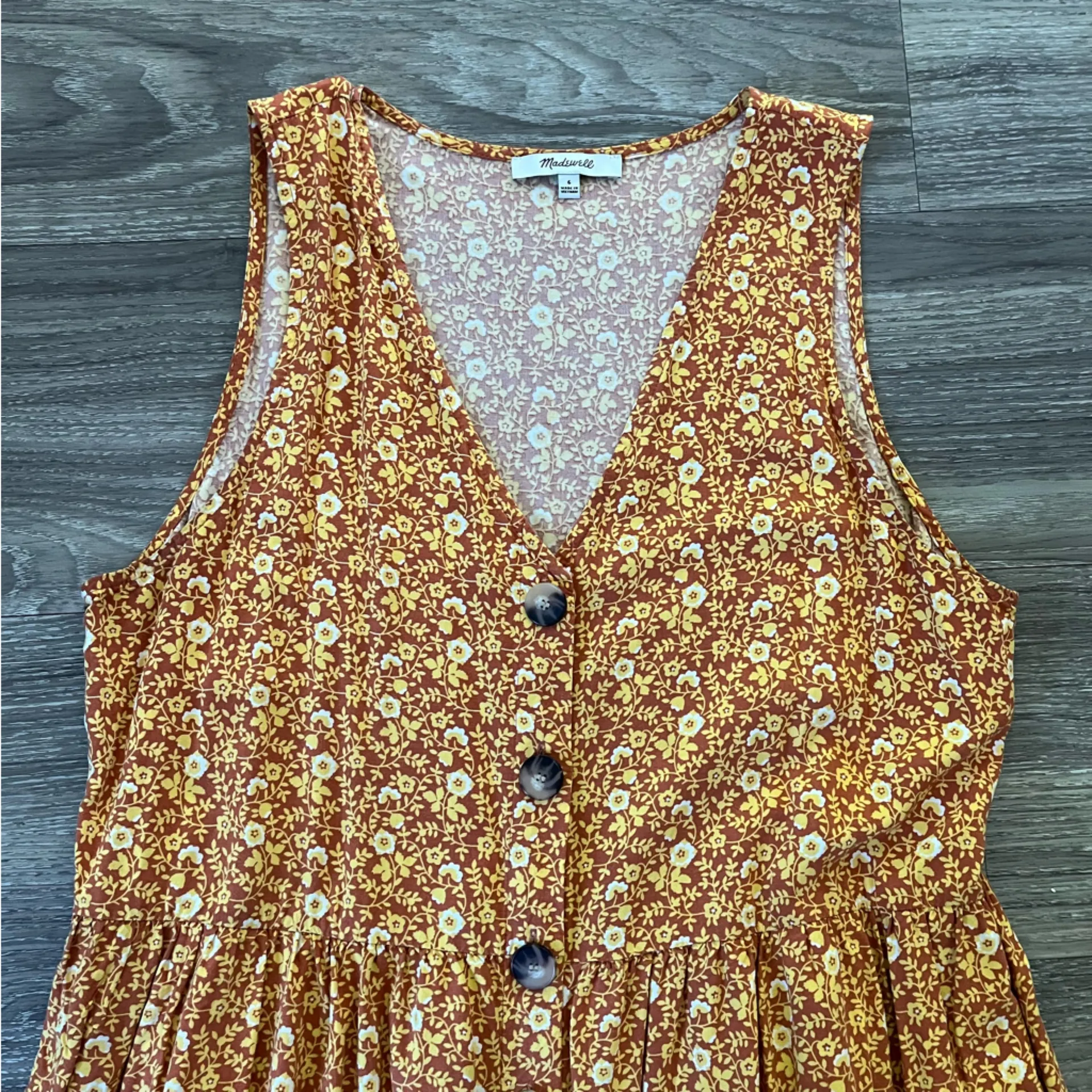 Madewell Button-Front Tank Americana Floral Jumpsuit - Image 5