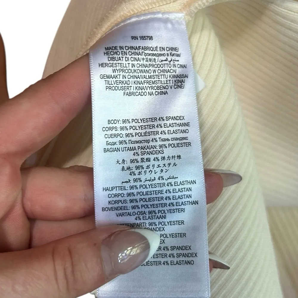 Herve By Herve Leger Halter Turtleneck Cutout Mini Dress vanilla size Large - Image 10