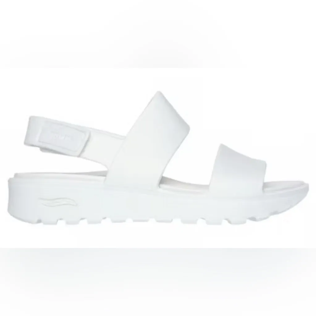Skechers Luxe Foam White Sandals Skechers Women's Foamies: Arch Fit Footsteps - Image 2