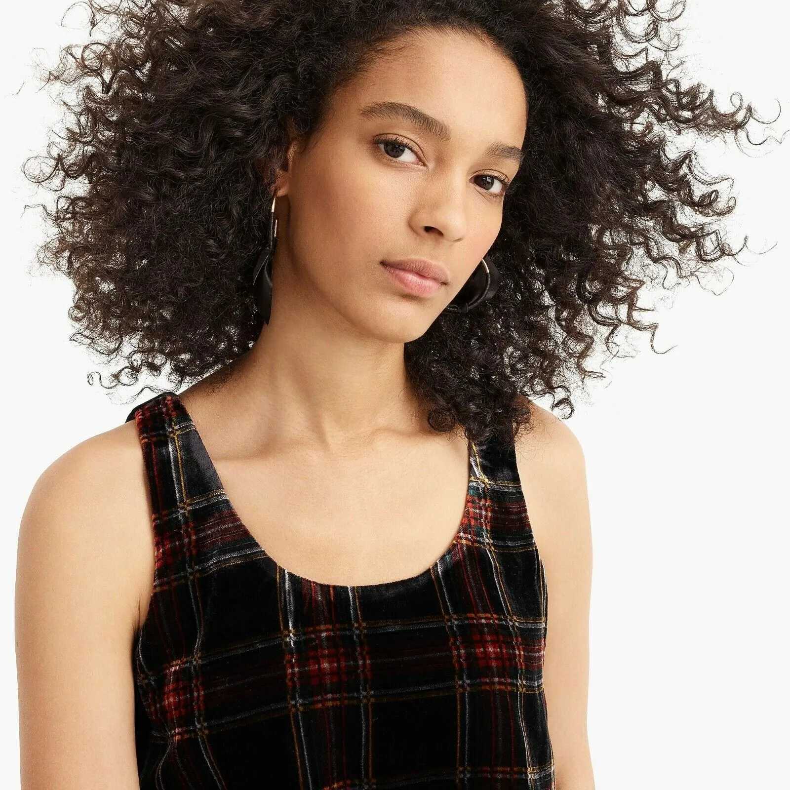 J.CREW Stewart Tartan Plaid Velvet Tank Top Shell Women's‎ - Image 4