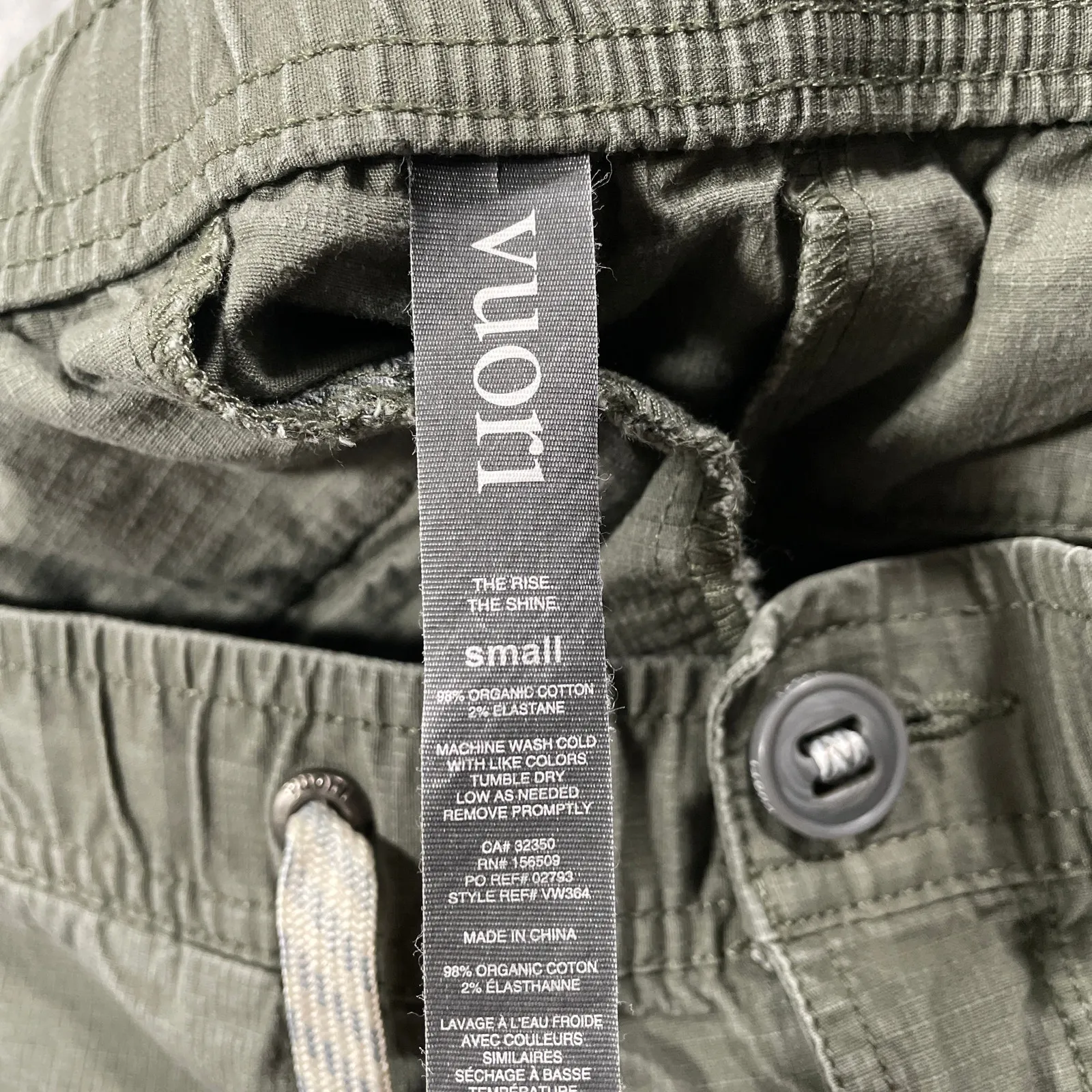 Vuori Shorts Womens Small Green Vintage Ripstop Athleisure Elastic Waist Casual - Image 3