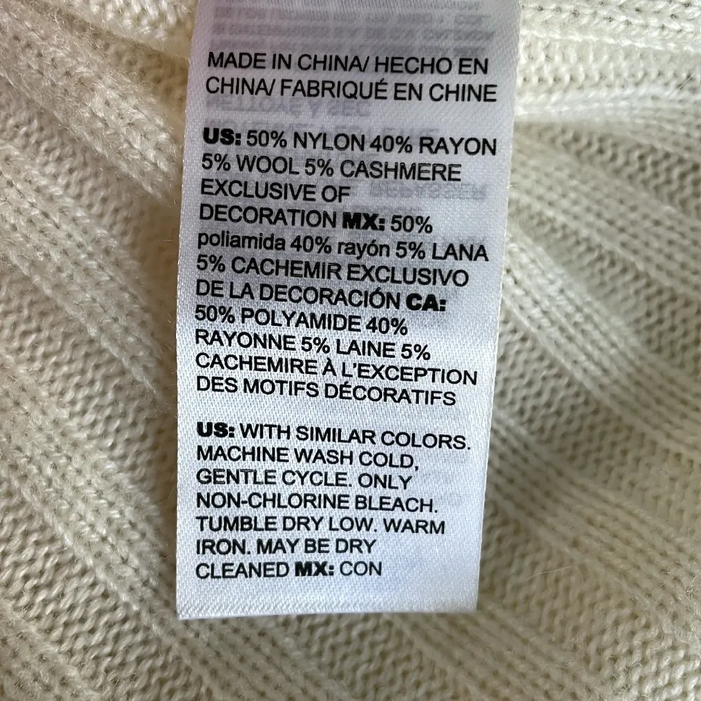 Chicos Cashmere-Wool Blend Rib-Knit Cardigan With Whipstitch Detail - Image 6