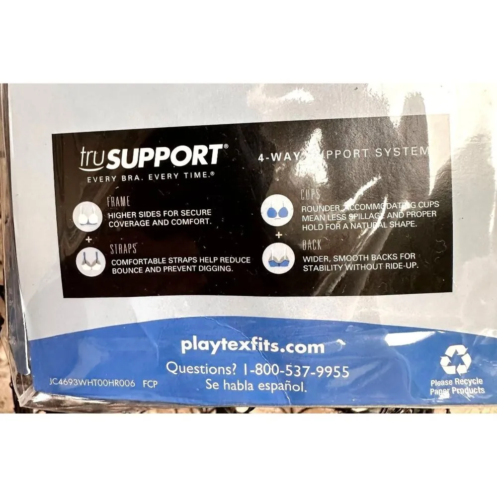 New Playtex 18 Hour Original Comfort Strap Wirefree Bra Sz 36C Floral La… - Image 9