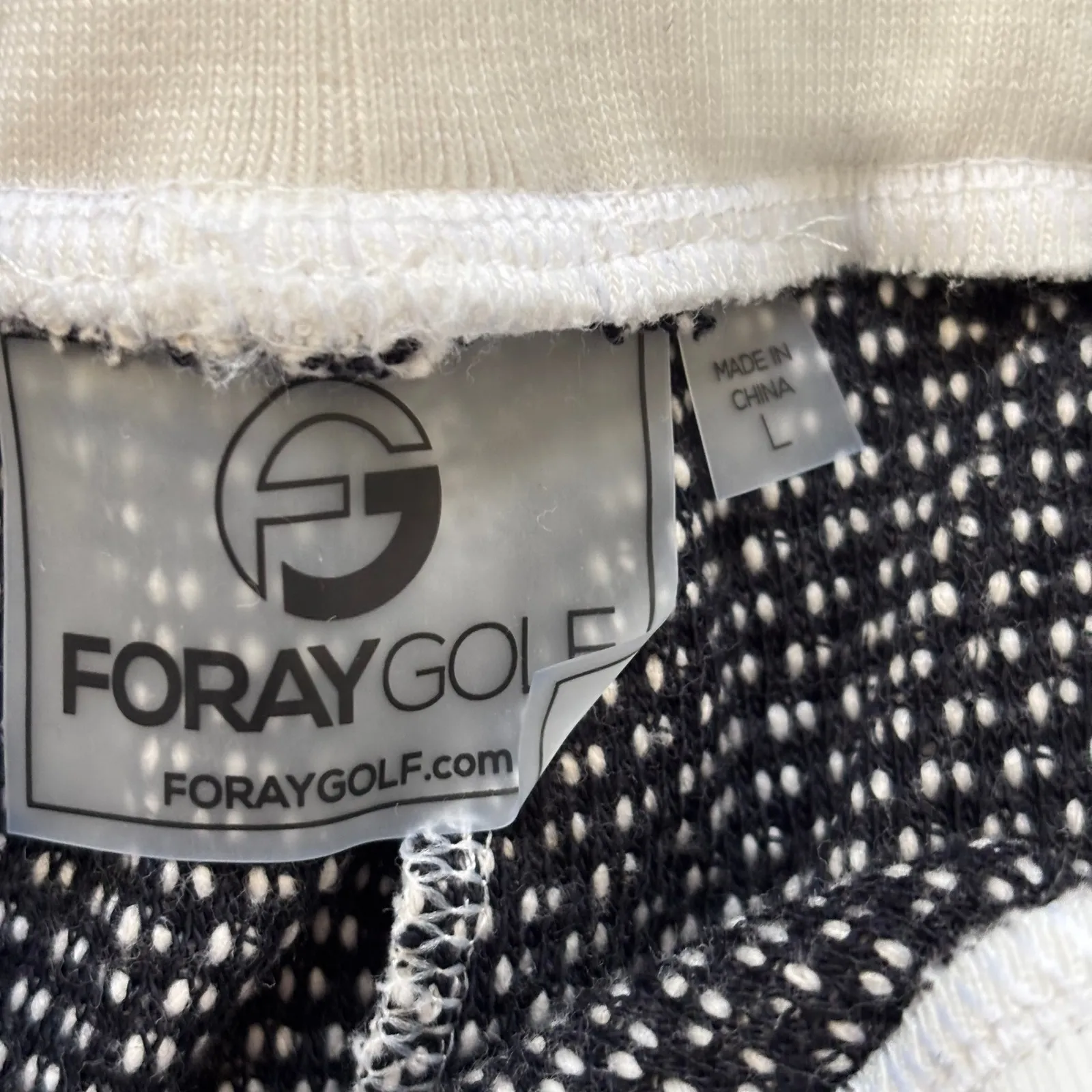 Foray Golf Boucle Texture Joggers Sz L Black White Loungewear Athleisure Comfort Size L - Image 4