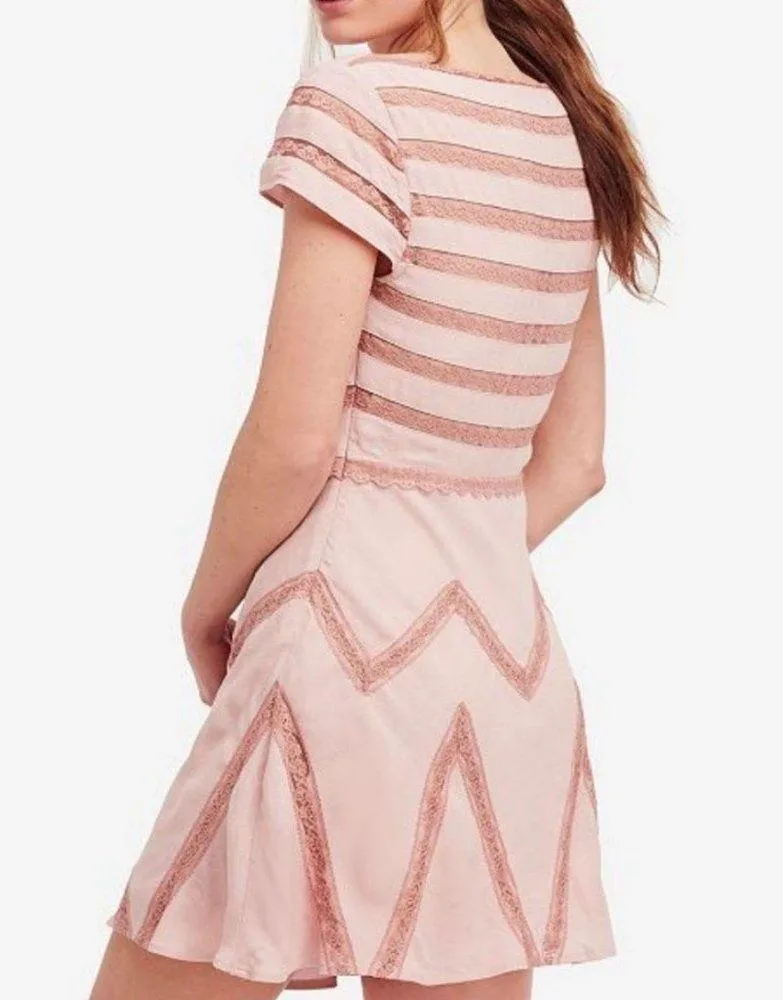 Free People Dusty Rose Elle Mini Dress Toasted Mink Size 0 NWT - Image 5