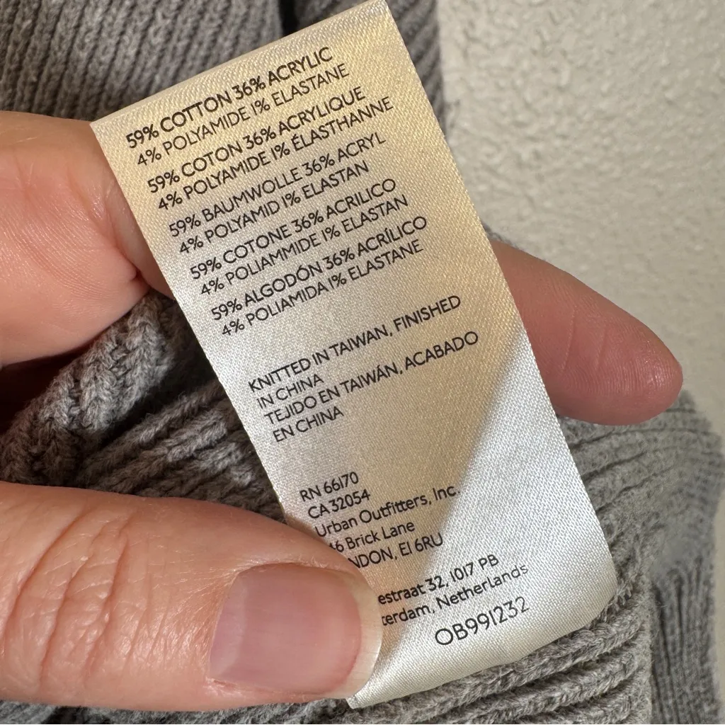 Free People Grey Chunky Knit Oversized Sweater Womens S Fall Pullover Boho - Image 6