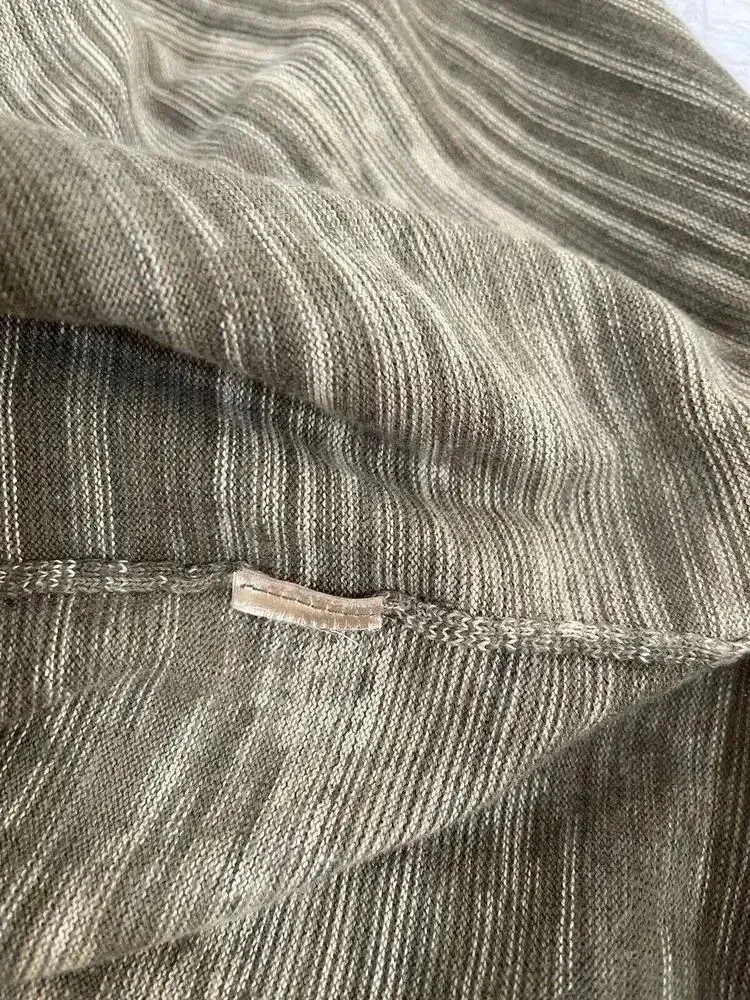 Massimo Dutti Knit Sleeveless Green Striped Stretch Midi Dress Size Small - Image 4