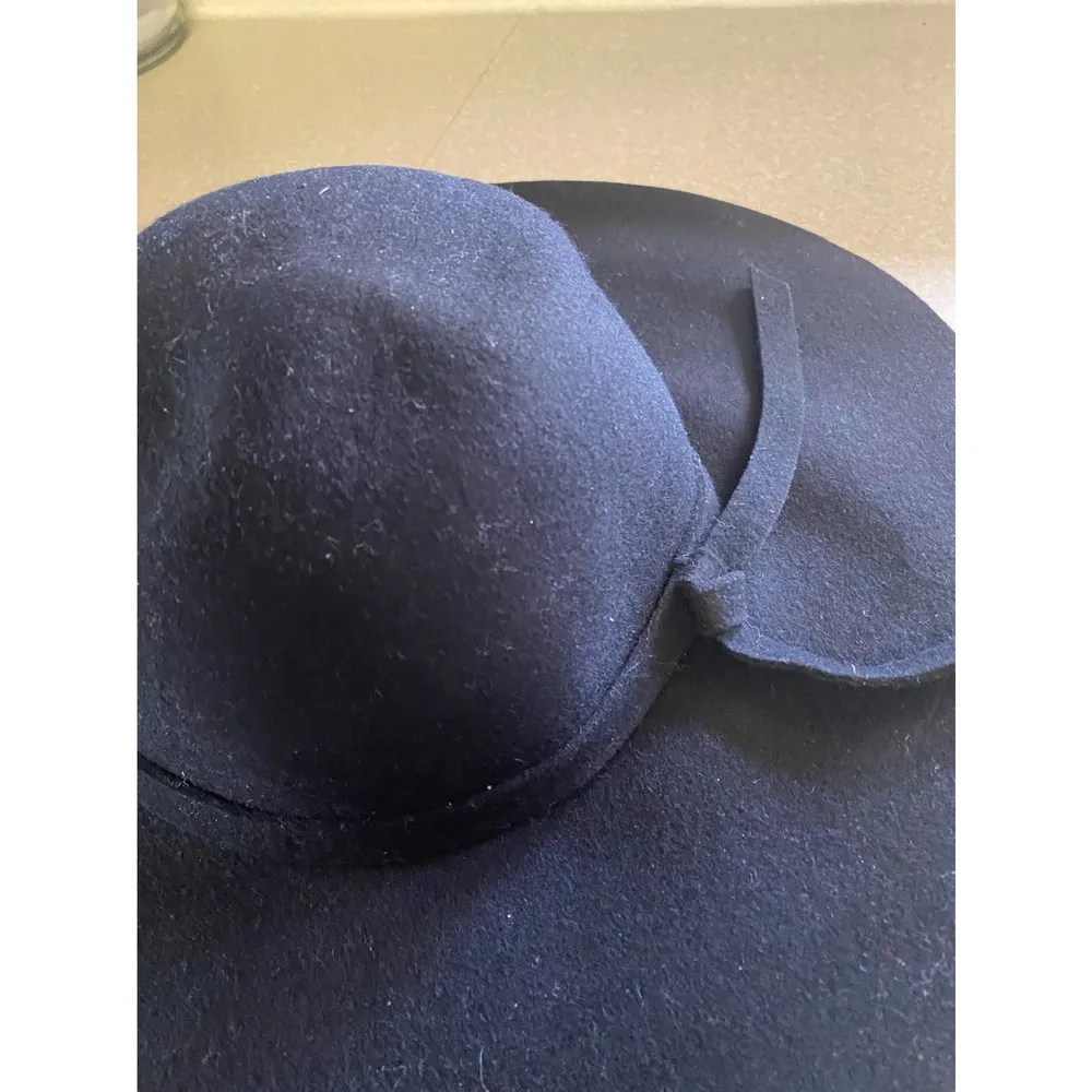 Black Wool Floppy Bohemian Wide Brim Hat - Image 2
