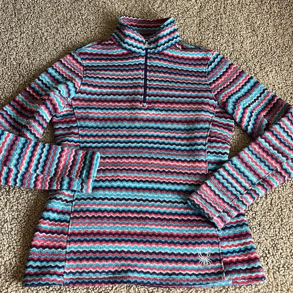 Spyder • zig zag quarter zip fleece pullover sweater - Image 7