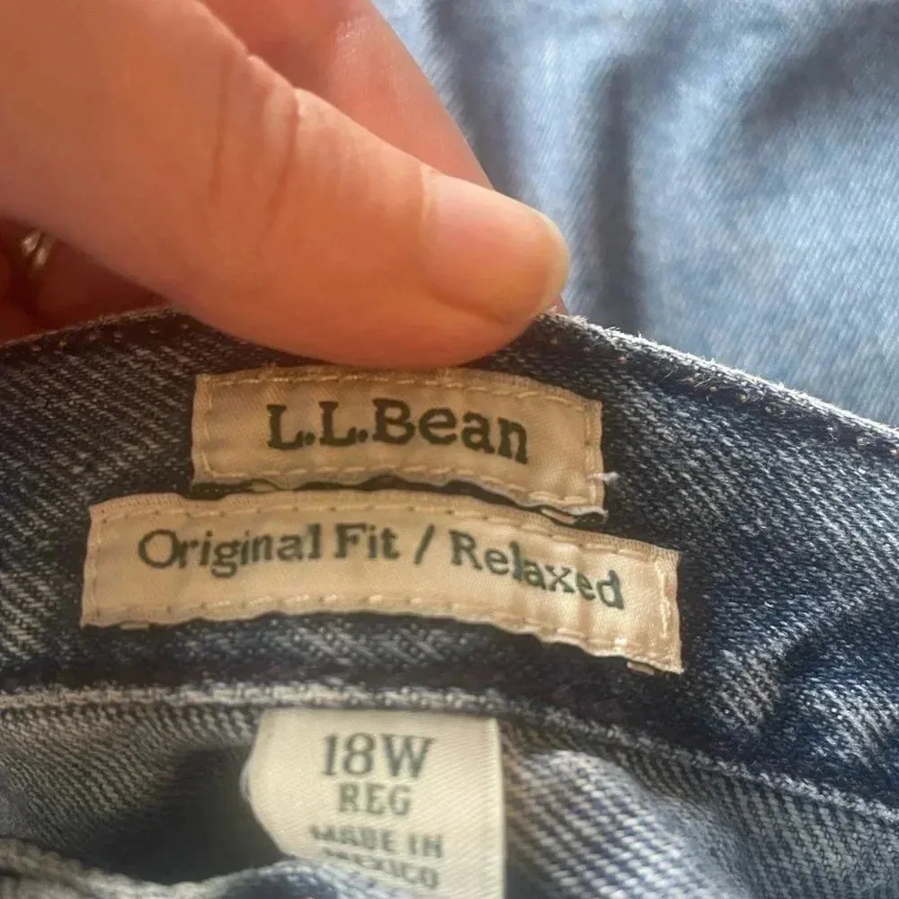 2 Pair Vintage L.L. Bean Light Wash Mom Jeans Size 18‎ EUC! 90’s Bin B Blue - Image 2