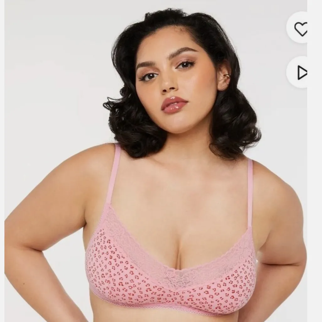 Savage X Fenty bralette Picky Leopard Print Lace adjustable lingerie cotton pink Size M - Image 3