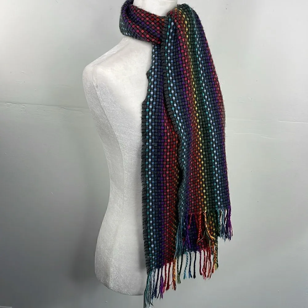 Scarf Rectangular Rainbow Weave Warm Soft - Image 3