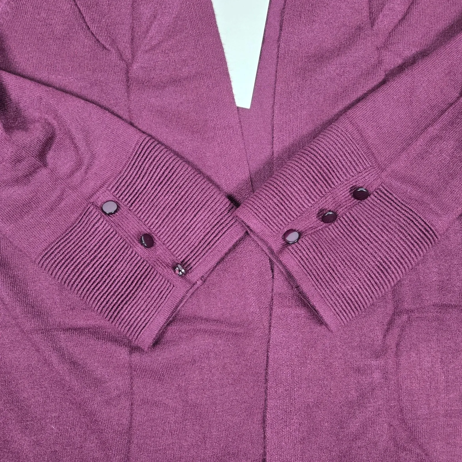 Evolution By Cyrus Myna Button Sleeve Open Front‎ Cardigan S NWT Red - Image 6