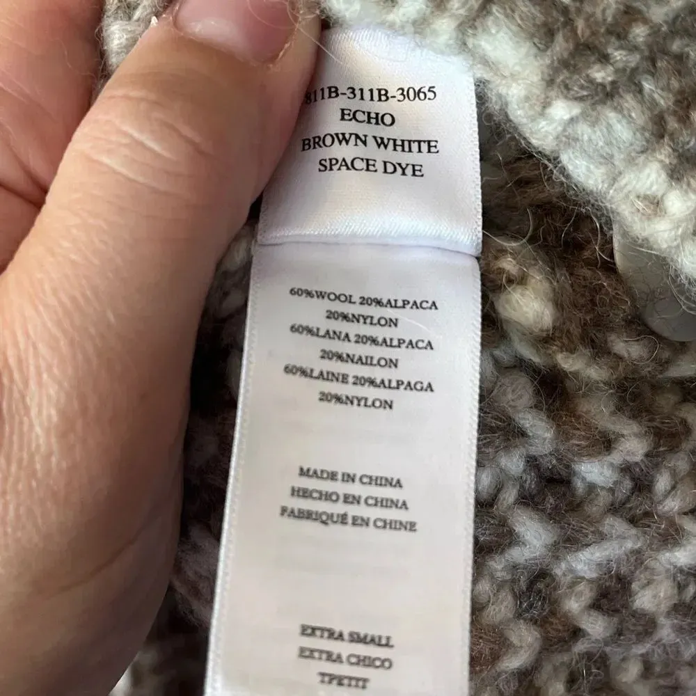 Rails Echo Chunky Roll Neck Pullover Sweater in Brown Striped Womens Size XS - Image 8