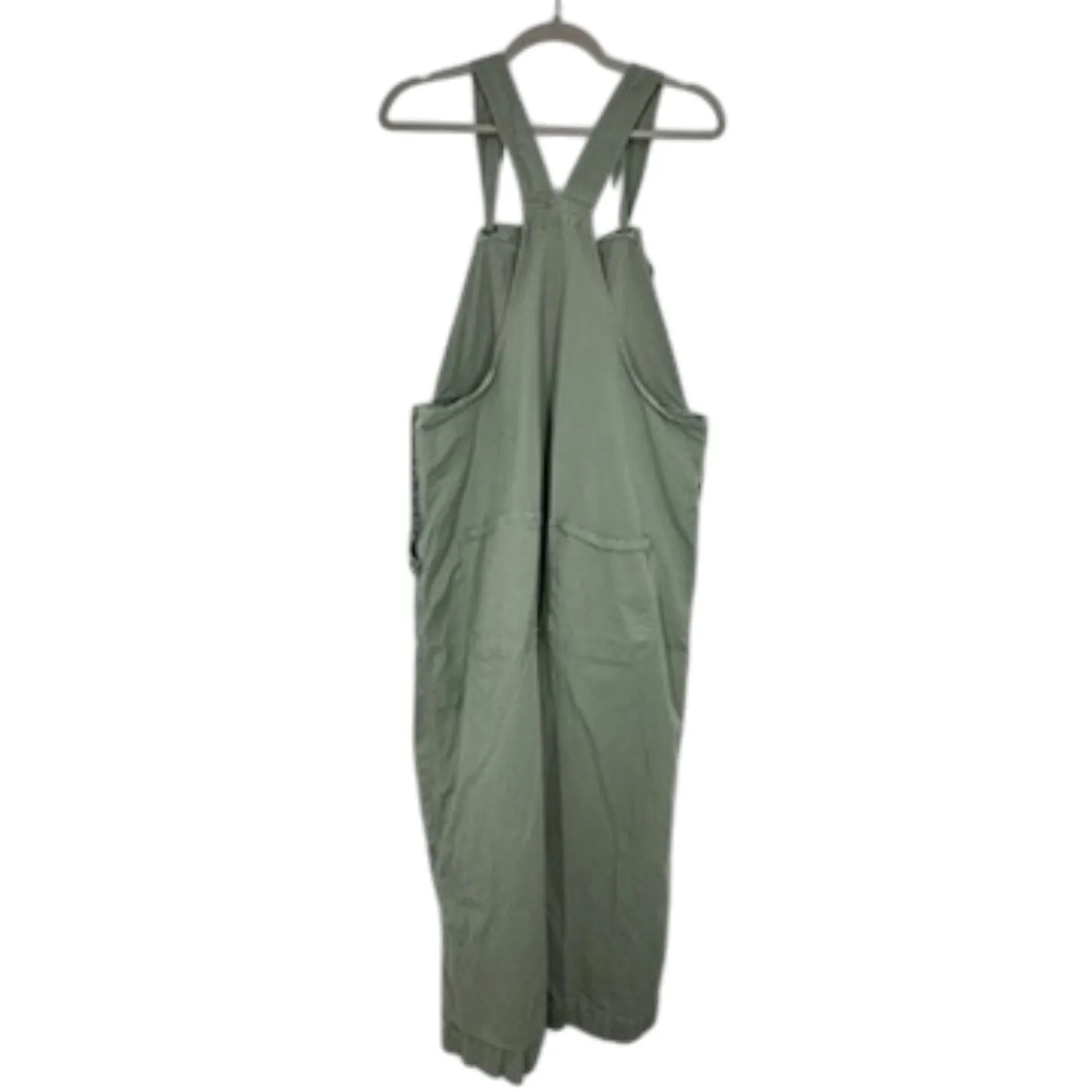 GAP Women's Size Large Olive Green Utility Overalls Jumpsuit Bib Wide Leg Pants - Image 2