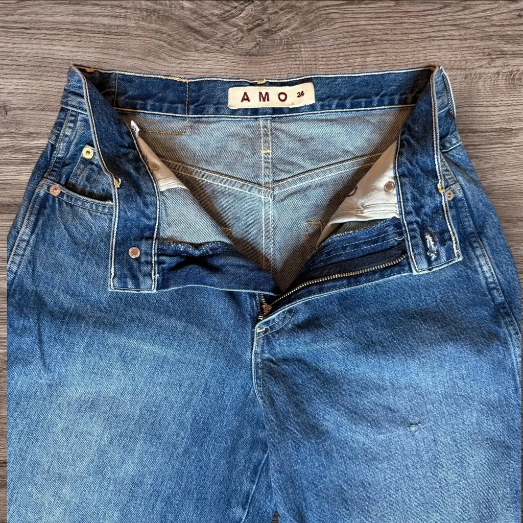 AMO Sandra Baggy Jeans – Emotion 100% Cotton Size 24 Blue - Image 8