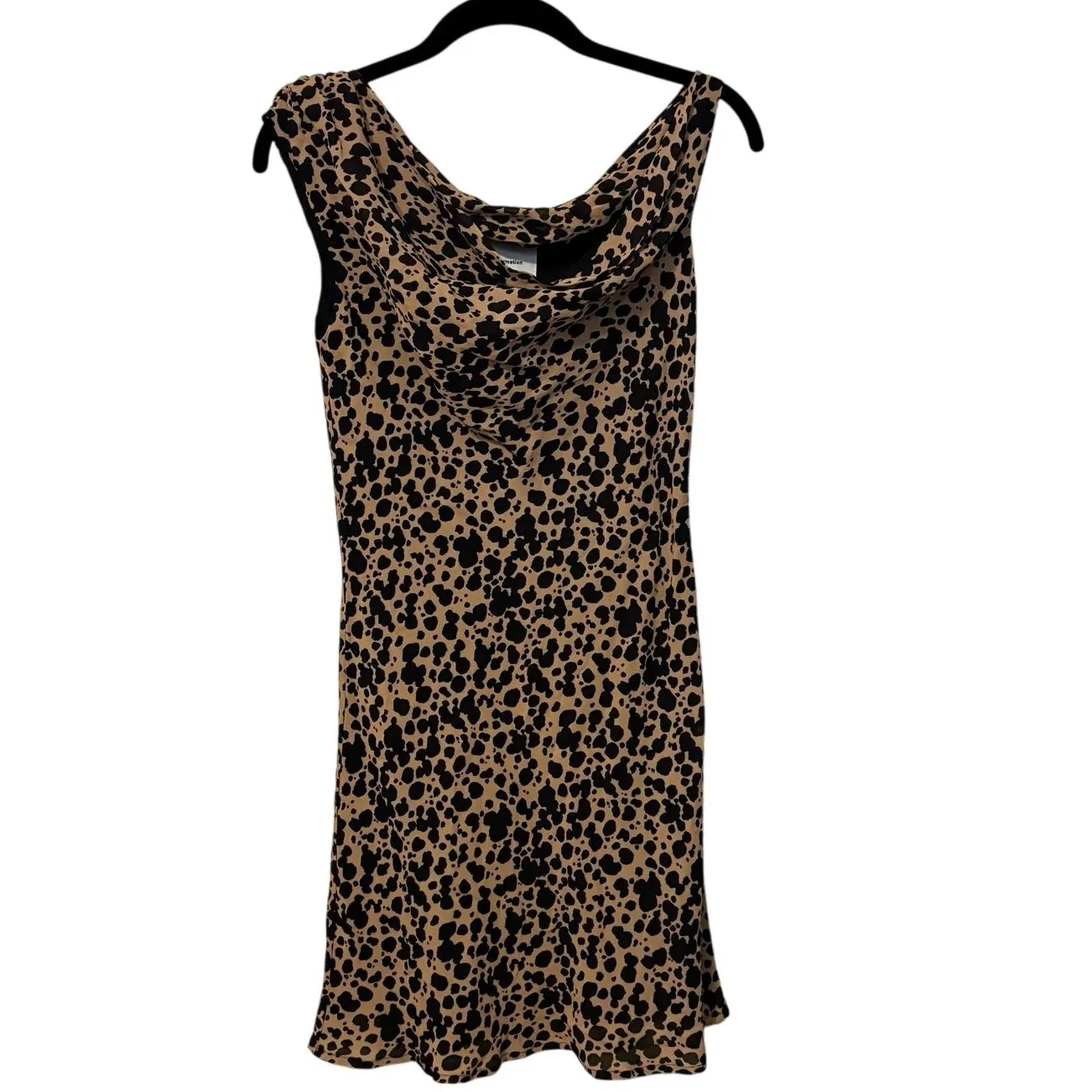 Reformation Kristine Asymmetric Off Shoulder Leopard Print Mini Dress Size 4 - Image 4