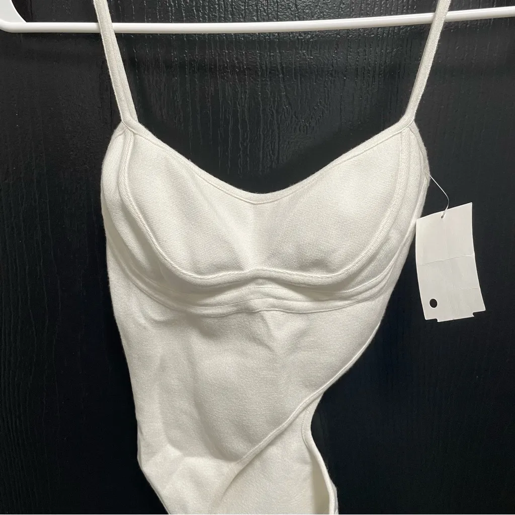 New! MUGLER‎ Women’s Asymmetric
Cutout Bodysuit in Ivory Size XS $760 - Image 6