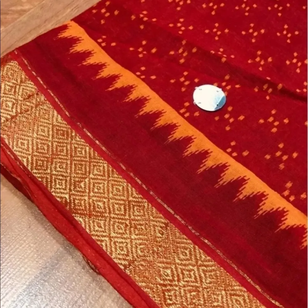 Maroon Red Sequin Tribal Lengha Skirt Small - Image 4