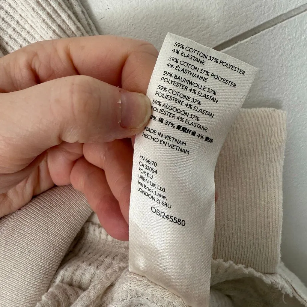 Free People We the Free Women’s XS Cream Longsleeve Vneck Boho Flowy - Image 3