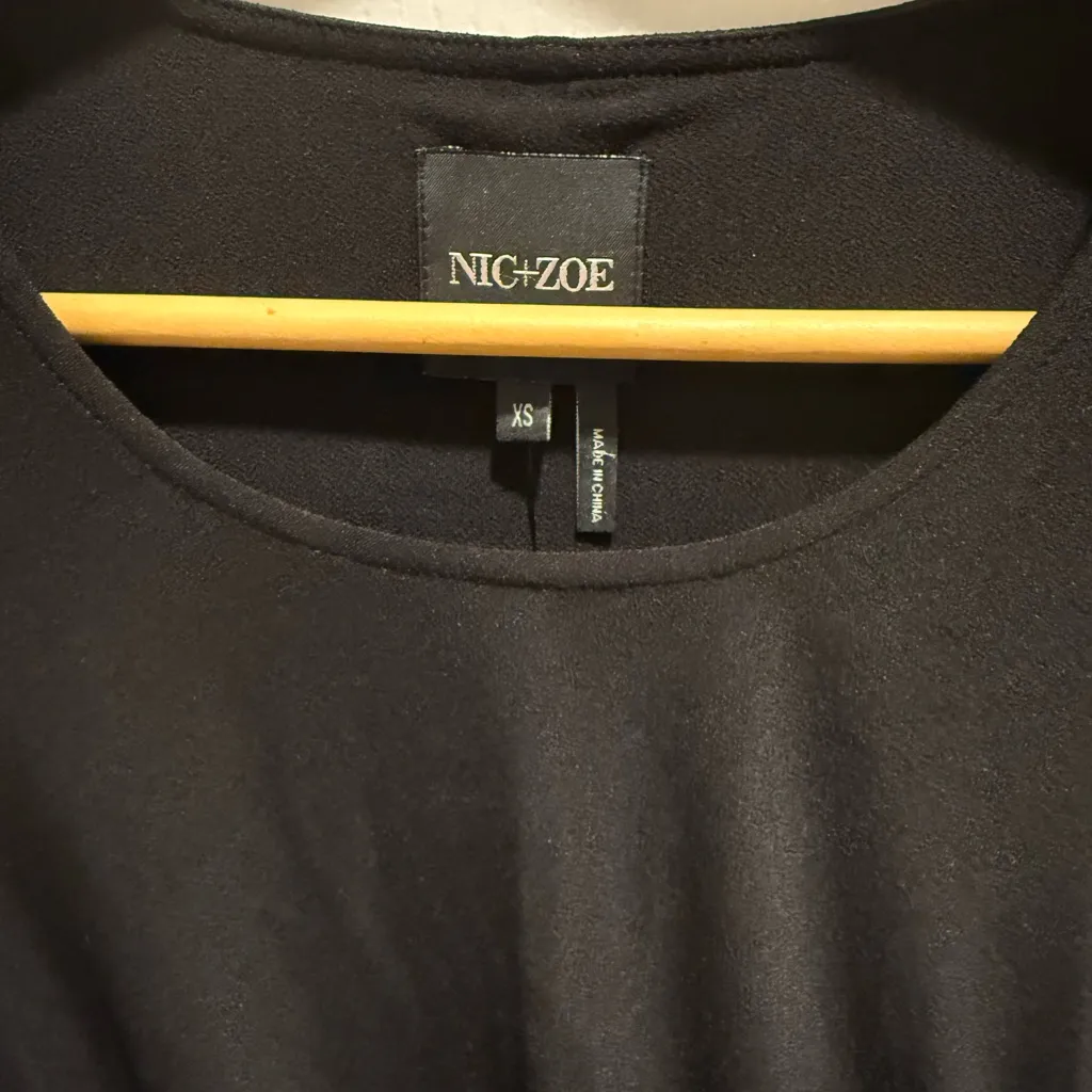 NIC & ZOE BLACK 3/4 SLEEVE DRESS sz XS - Image 11