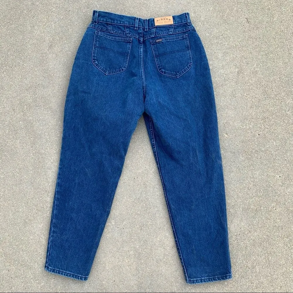 Vintage 90s Riders high rise taper ankle mom jeans 31" Waist Blue Size 12 - Image 4