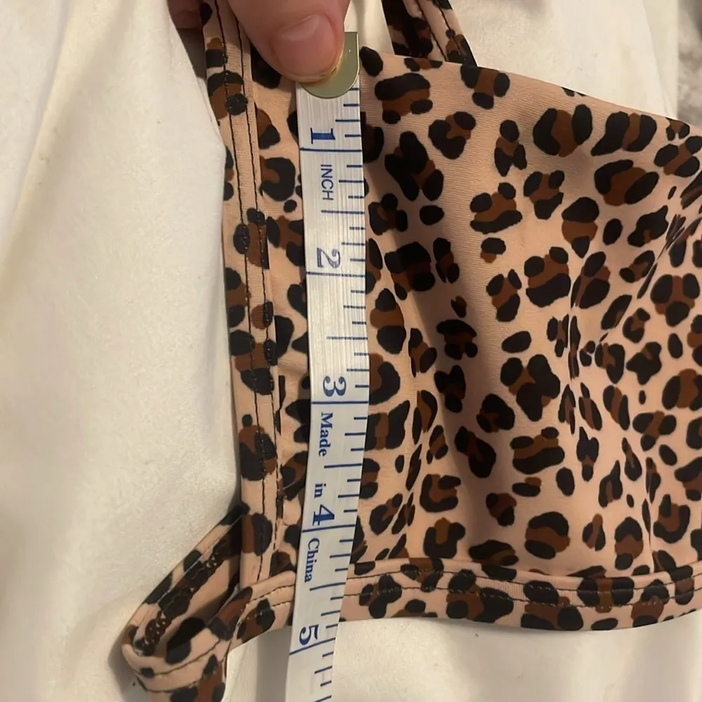 Y2K Animal Camo Print Crop Bikini Top Brown Black Small Size M - Image 5