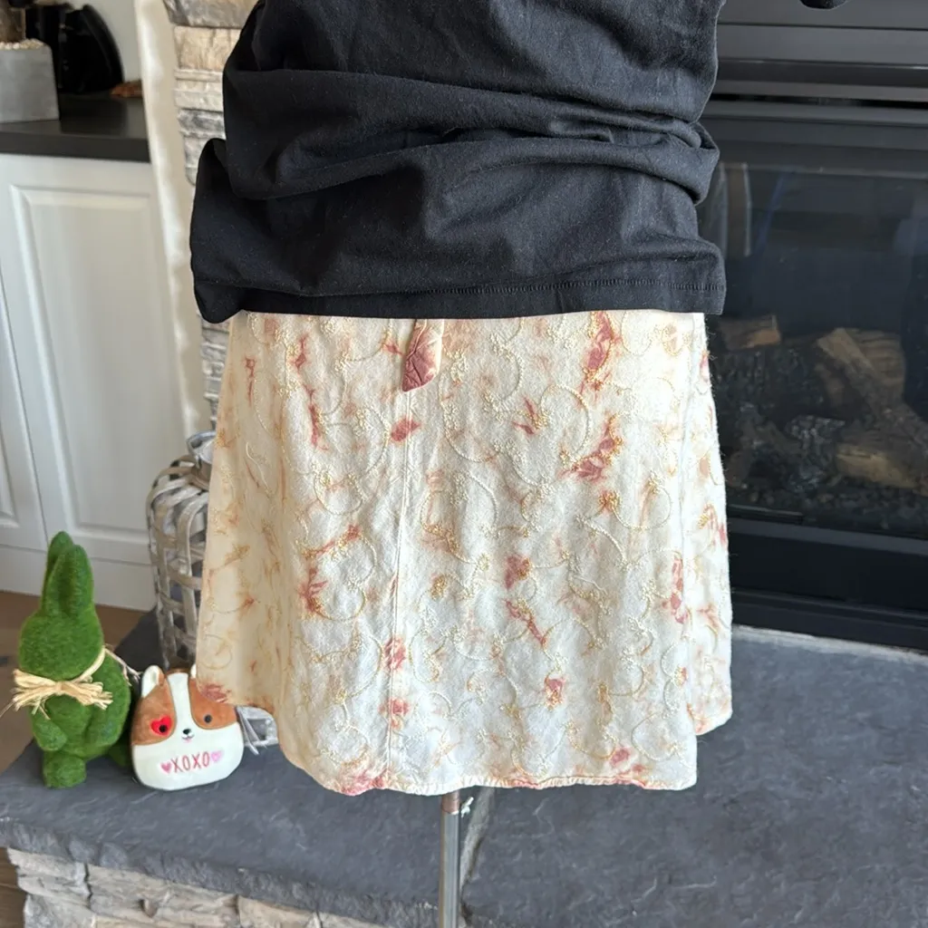 Bohemian embroidered tie dyed wrap mini shirt Yellow Size undefined - Image 11