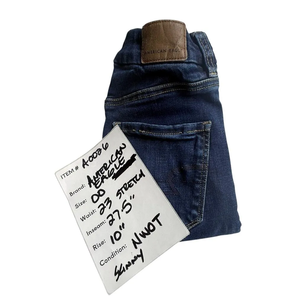 American Eagle Curvy High Rise JEGGING JEANS Women's 00 AE 23 Next Level Stretch Blue - Image 7