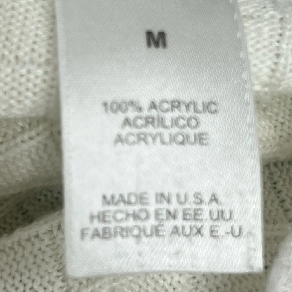 Cherokee Women's m Short Sleeve striped Sweater button down Blue yellow White - Image 4