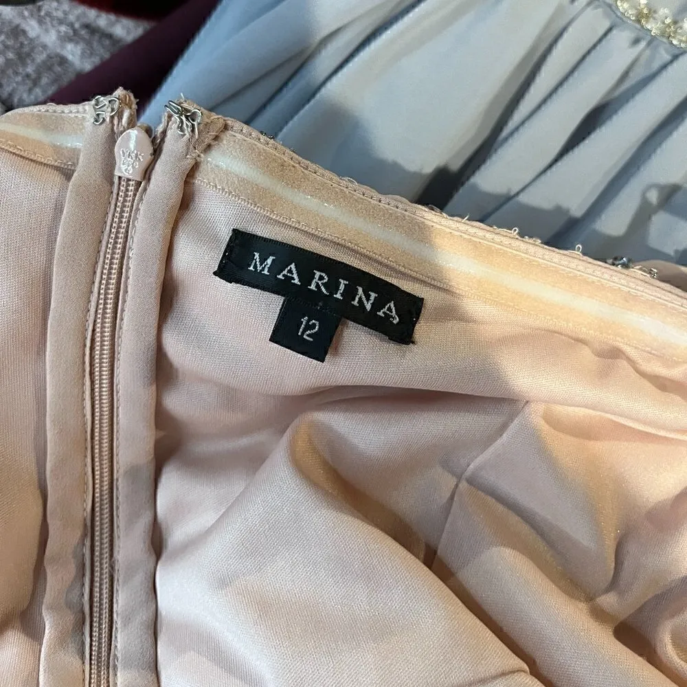 Marina Rinaldi pink sequin bodice drapey dress Size 12 - Image 6