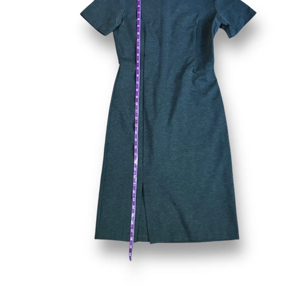 THEORY Winstine Refiner Short Sleeve Ponte Dress Size 2 Gray Professional Dress - Image 11