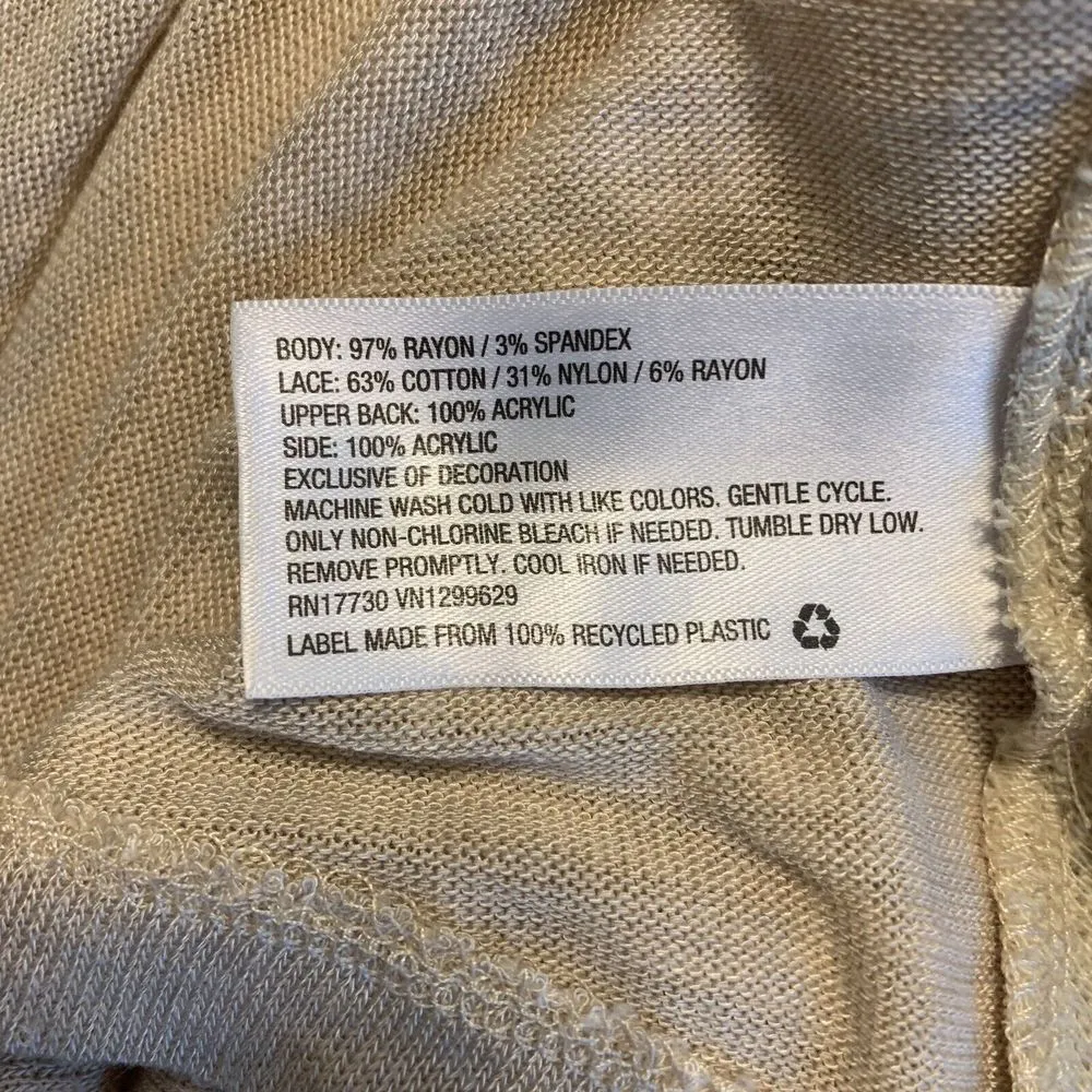 Knox Rose Womens Size Large Multicolor Boho Lace Detail Stretch Tunic Top Blouse - Image 5