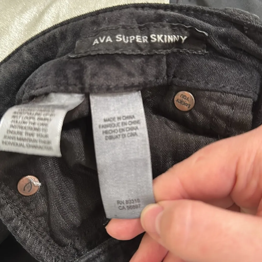 Lucky Brand Ava Super Skinny Dynamic Stretch Velour Black Jeans Size 27 - Image 10