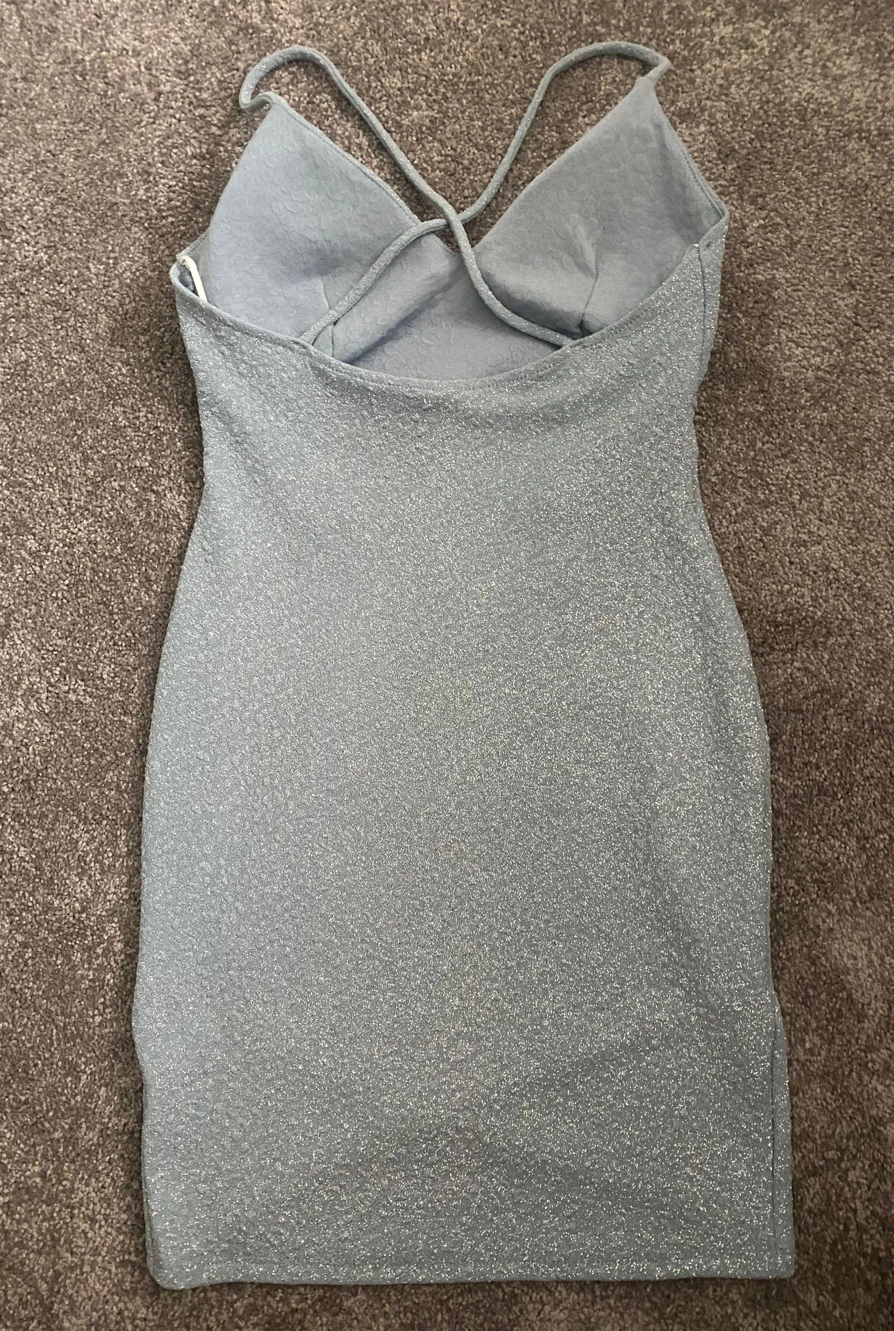 Blue Tight Fit Sparkly Dress - Image 2