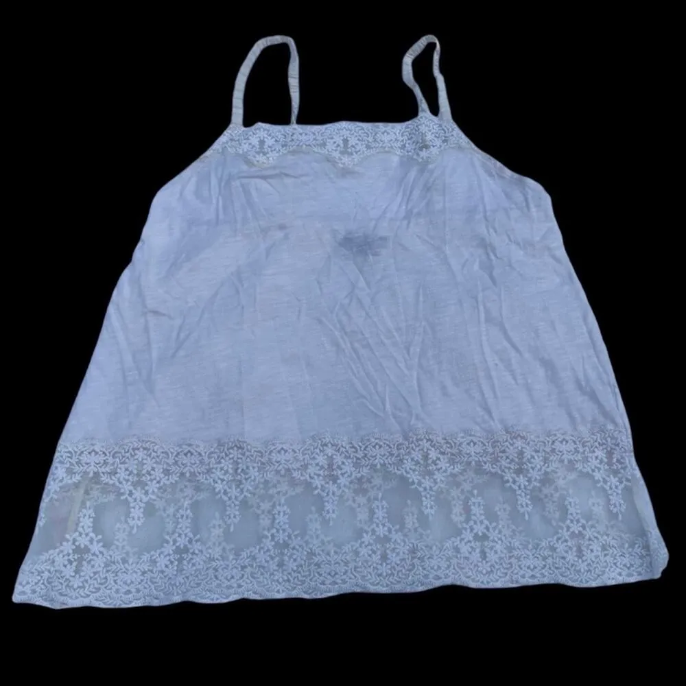 American Eagle White Lace Trim Cami Tank Top Size XS Spaghetti Strap Summer Top - Image 3