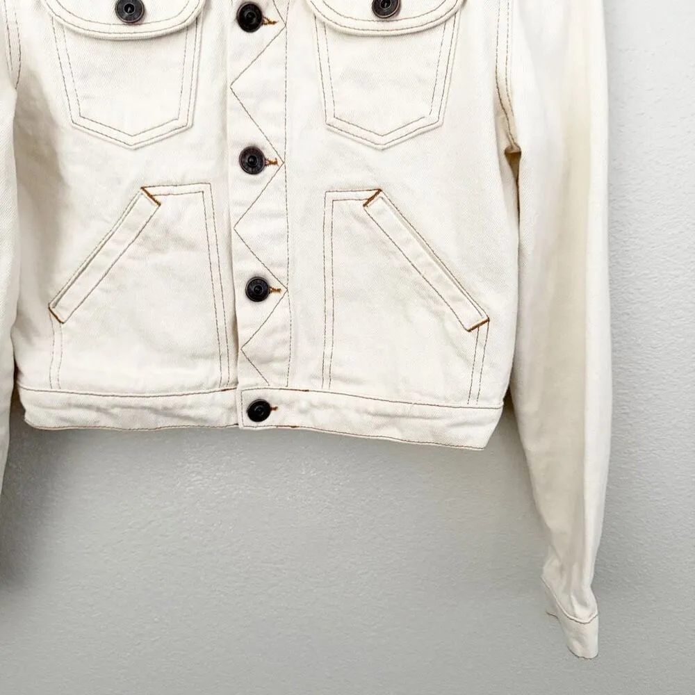 BDG x URBAN OUTFITTERS | Ivory Cream Ecru Jean Western Denim Jacket | Small - Image 6