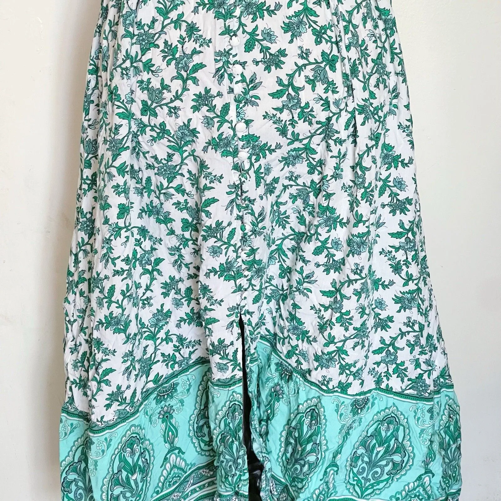 R. Vivimos Womens Dress Sz Small Floral Bohemian Boho Cottagecore Fairy Cottage Green - Image 6