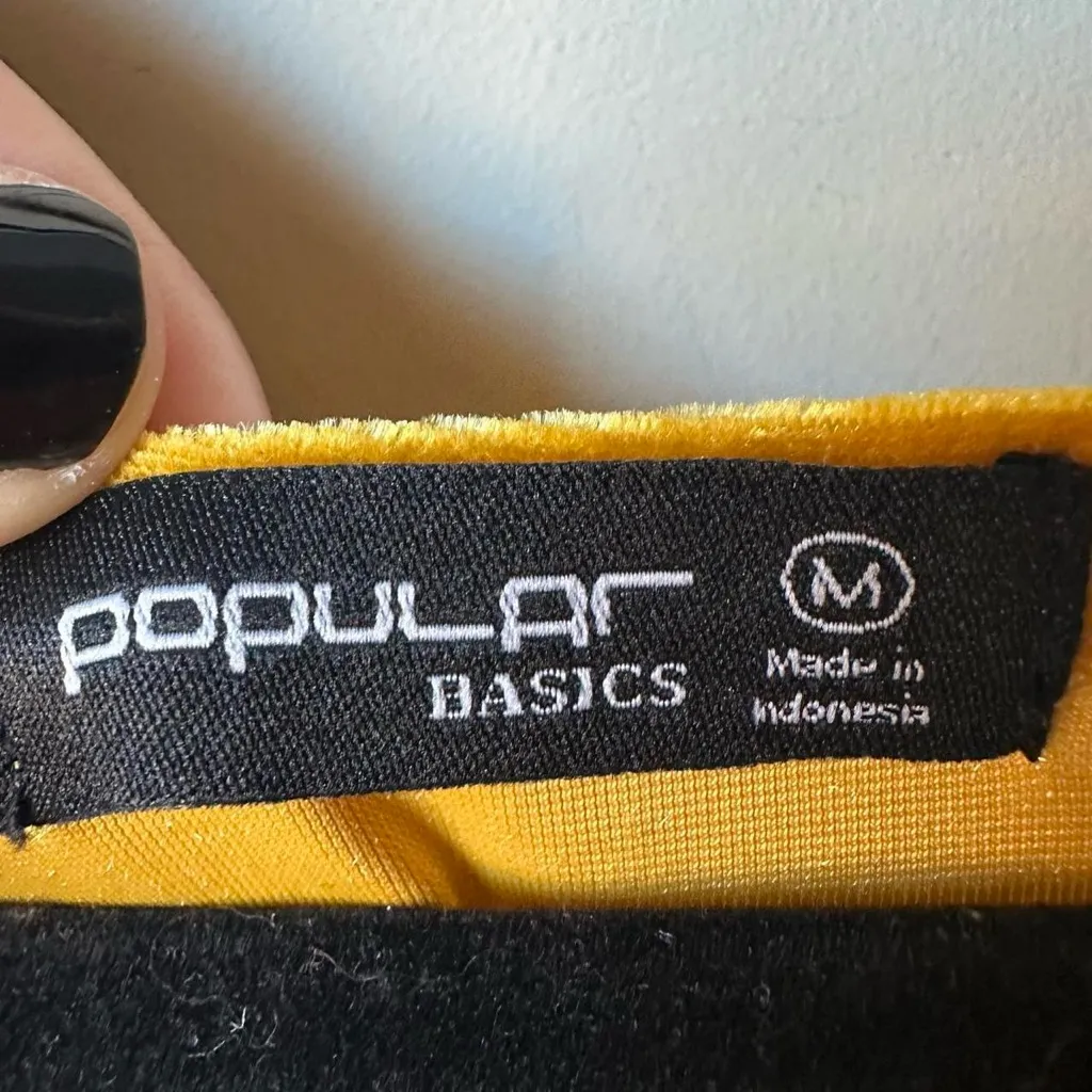 Women's Popular Basics Dress Velvet Sleeveless Medium Gold V Neck Vintage - Image 2